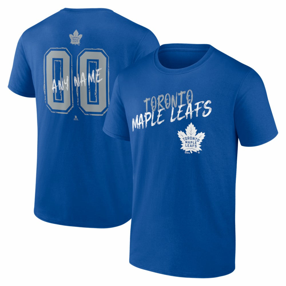 NHL,Custom Toronto Maple Leafs Hustle Personalized Name & Number T-Shirt - Blue