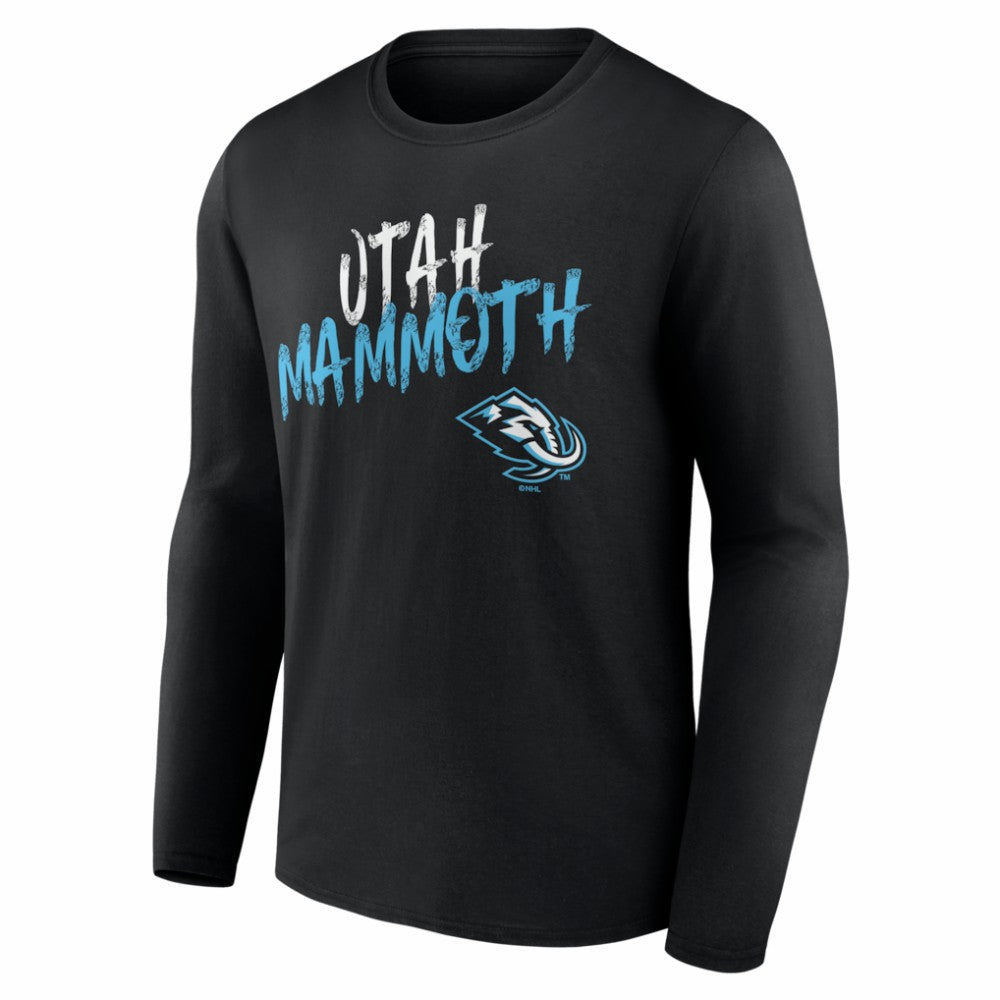 NHL,Custom Utah Mammoth Hustle Personalized Name & Number Long Sleeve T-Shirt - Black