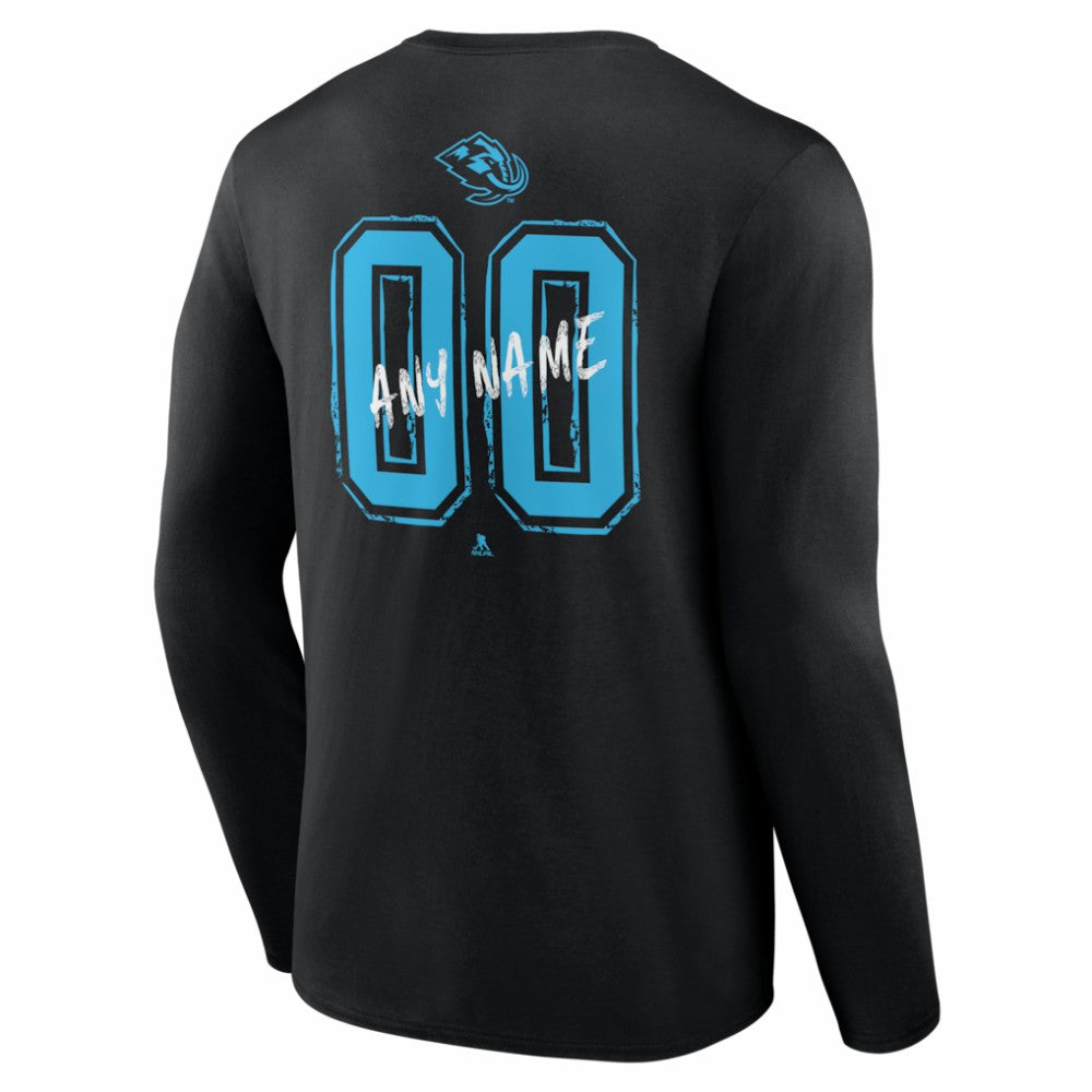 NHL,Custom Utah Mammoth Hustle Personalized Name & Number Long Sleeve T-Shirt - Black