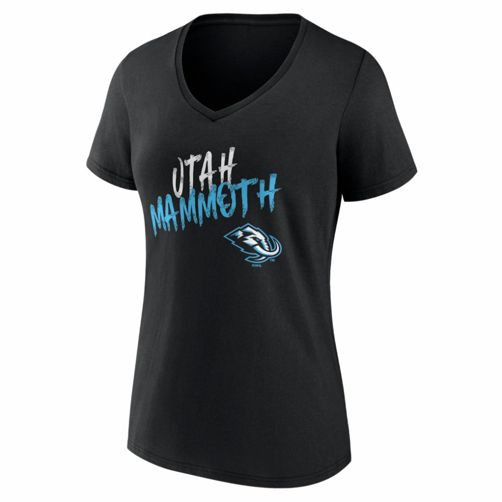 NHL,Custom Utah Mammoth Women's Hustle Personalized Name & Number V-Neck T-Shirt - Black