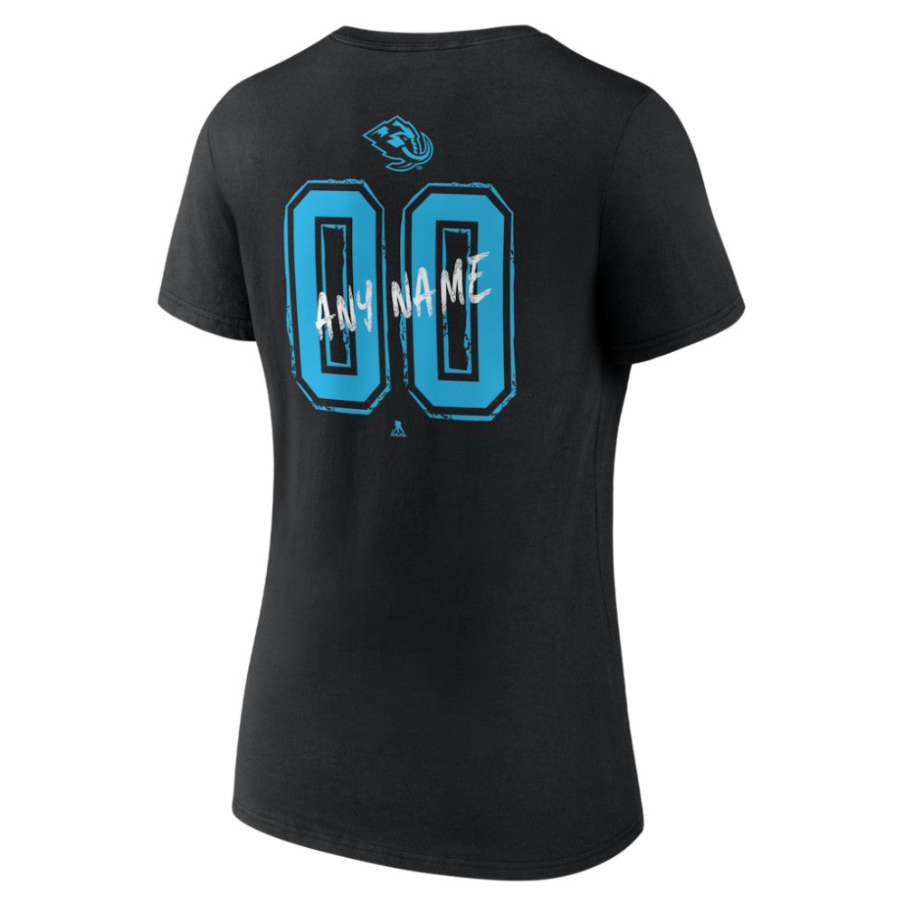NHL,Custom Utah Mammoth Women's Hustle Personalized Name & Number V-Neck T-Shirt - Black
