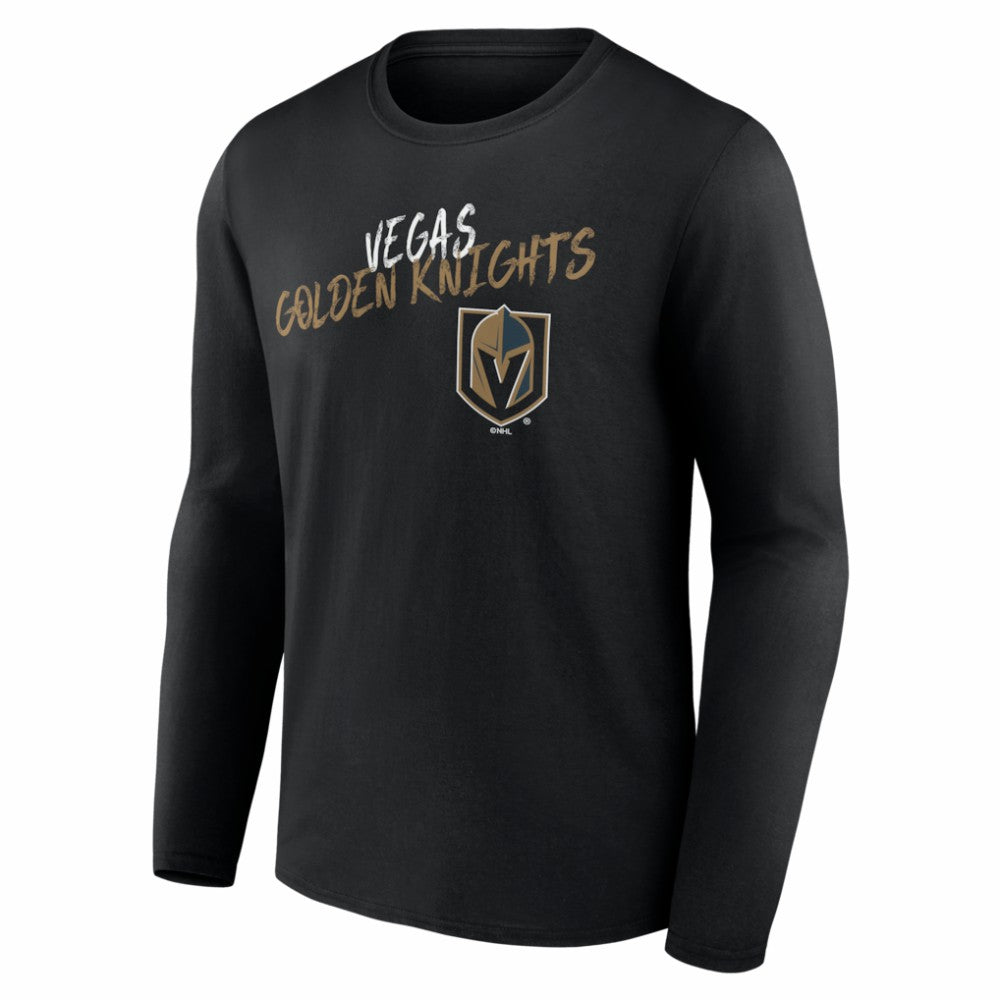 NHL,Custom Vegas Golden Knights Hustle Personalized Name & Number Long Sleeve T-Shirt - Black
