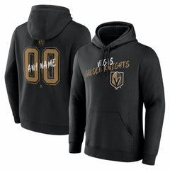 NHL,Custom Vegas Golden Knights Hustle Personalized Name & Number Hoodie - Black