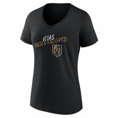 NHL,Custom Vegas Golden Knights Women's Hustle Personalized Name & Number V-Neck T-Shirt - Black