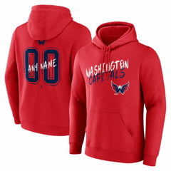 NHL,Custom Washington Capitals Hustle Personalized Name & Number Hoodie - Red
