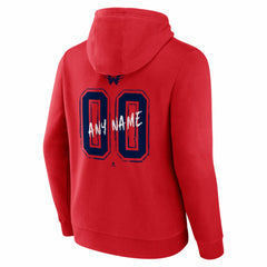 NHL,Custom Washington Capitals Hustle Personalized Name & Number Hoodie - Red