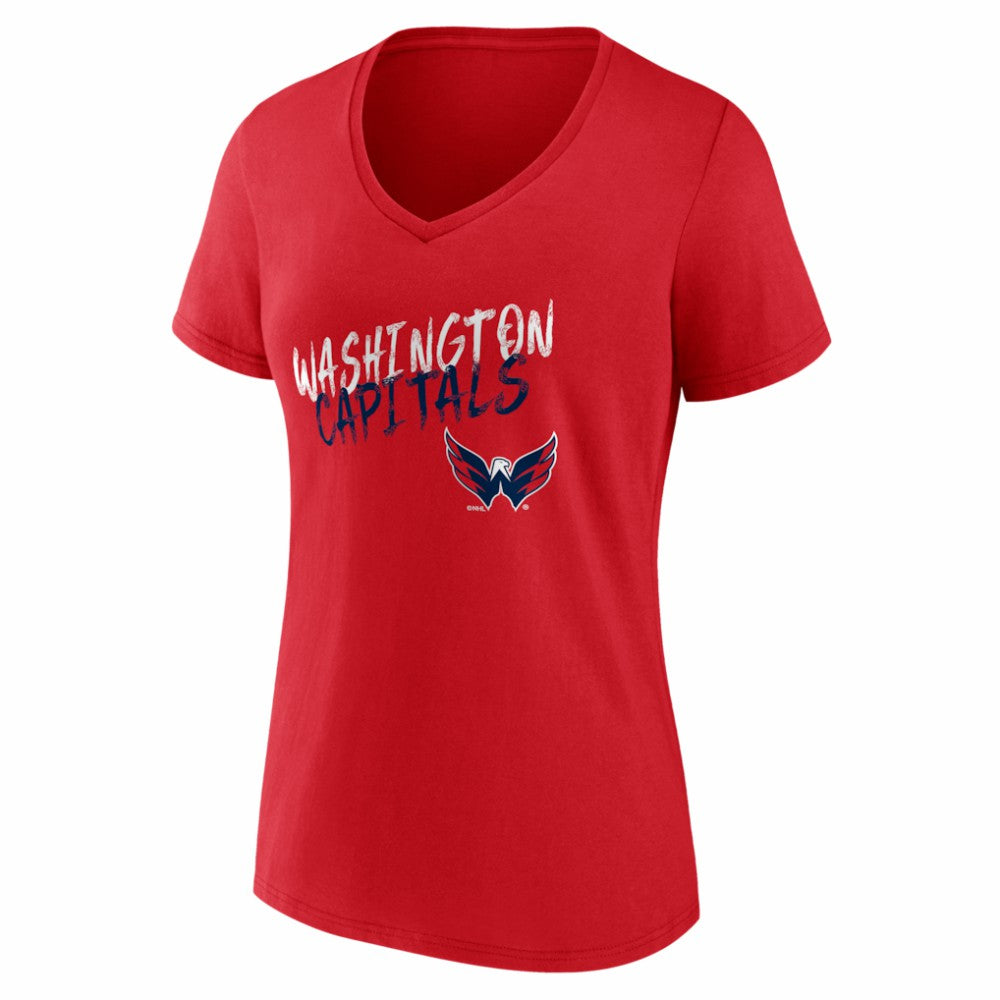 NHL,Custom Washington Capitals Women's Hustle Personalized Name & Number V-Neck T-Shirt - Red