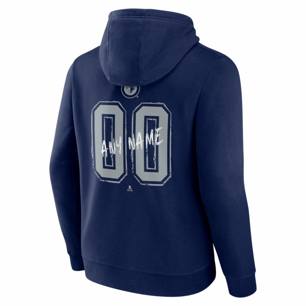 NHL,Custom Winnipeg Jets Hustle Personalized Name & Number Hoodie - Navy