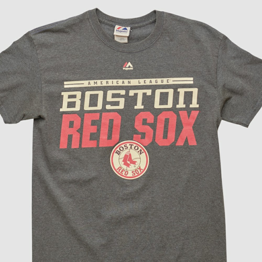 Boston Red Sox Majestic 2000s T-shirt - Dark Heather Gray - S by Fanatics Real Vintage T-shirts