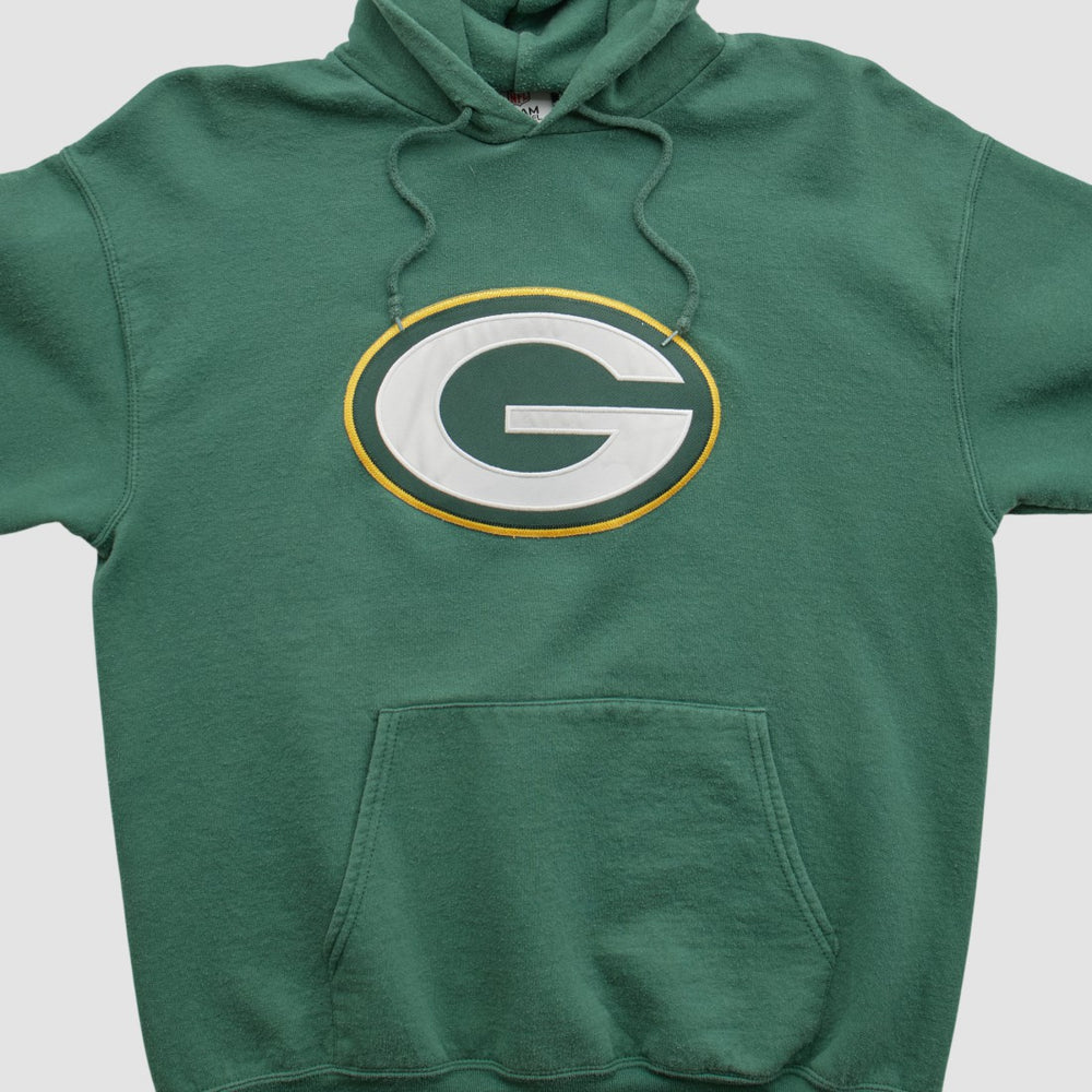 Green Bay Packers NFL 2010s Hooded Pullover Sweatshirt Green Vintage