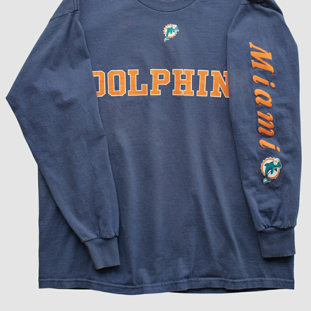 Miami Dolphins NFL 2000s Long Sleeve T-shirt Navy Vintage