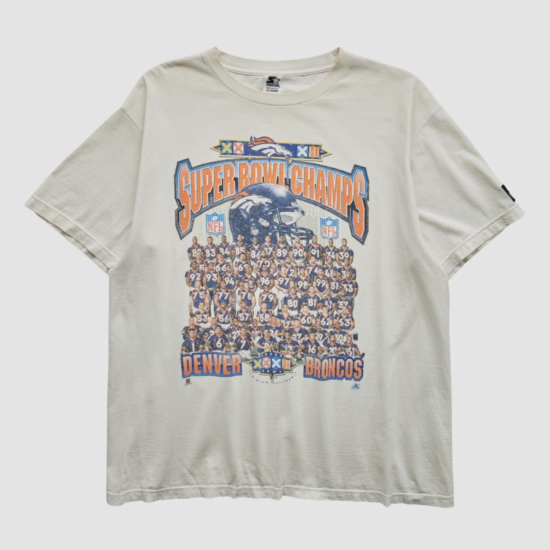 Denver Broncos Starter 1998 T-shirt White Vintage
