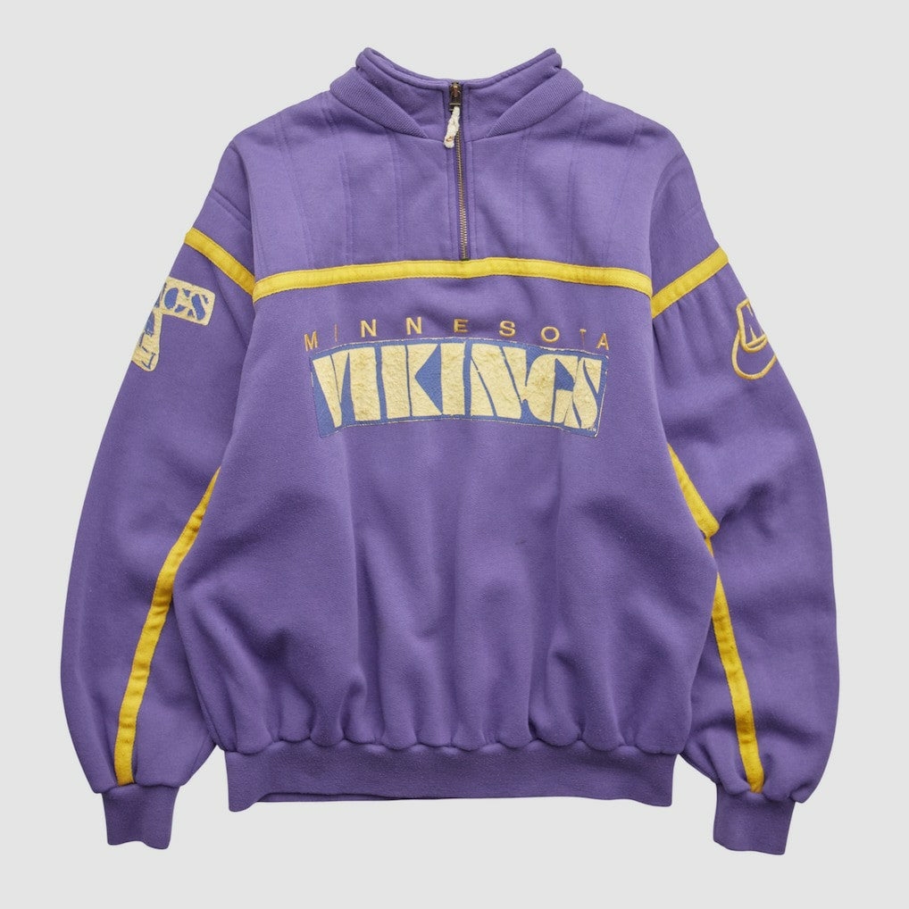 Minnesota Vikings 90s 1/4 Zip Sweatshirt Purple Vintage