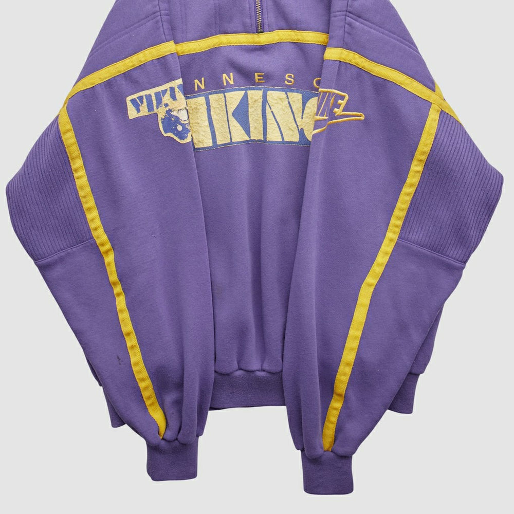 Minnesota Vikings 90s 1/4 Zip Sweatshirt Purple Vintage