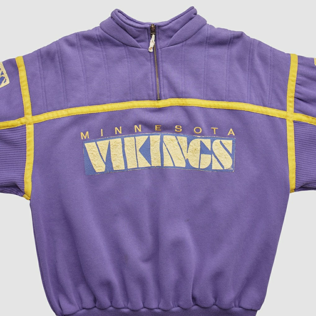 Minnesota Vikings 90s 1/4 Zip Sweatshirt Purple Vintage