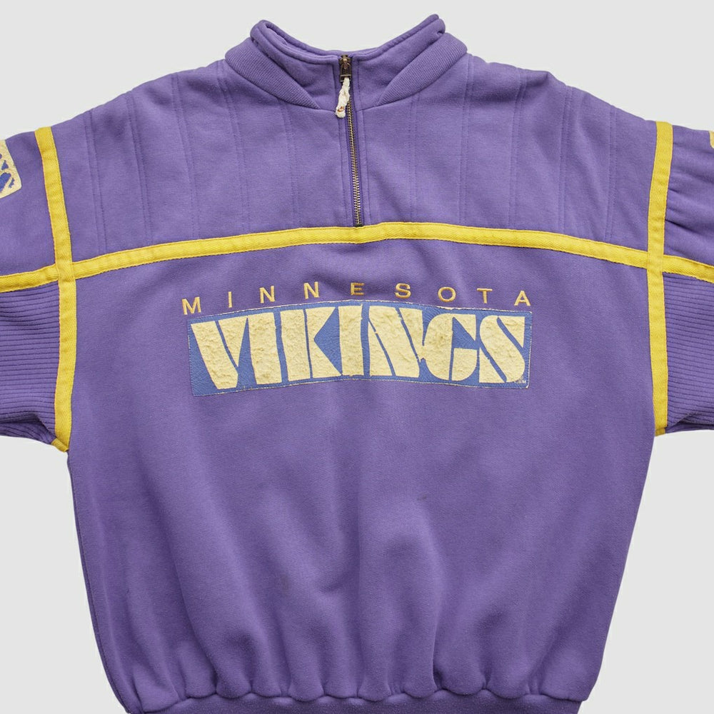 Minnesota Vikings 90s 1/4 Zip Sweatshirt Purple Vintage