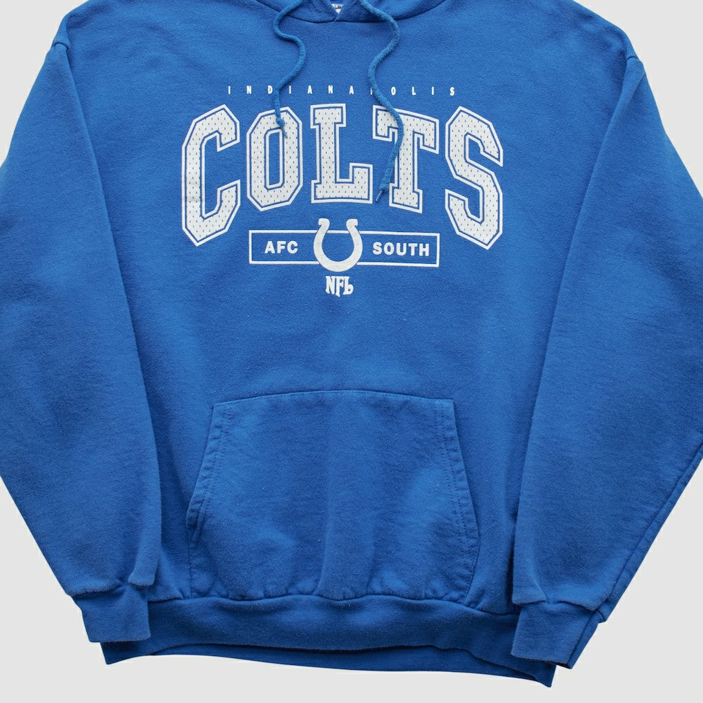 Indianapolis Colts NFL Hooded Pullover Sweatshirt Blue Vintage