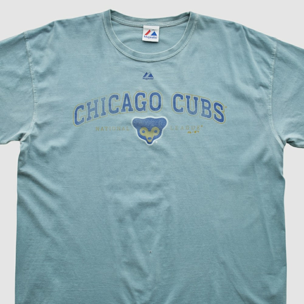 Chicago Cubs Majestic 2000s T-shirt - Light Blue - XL by Fanatics Real Vintage T-shirts