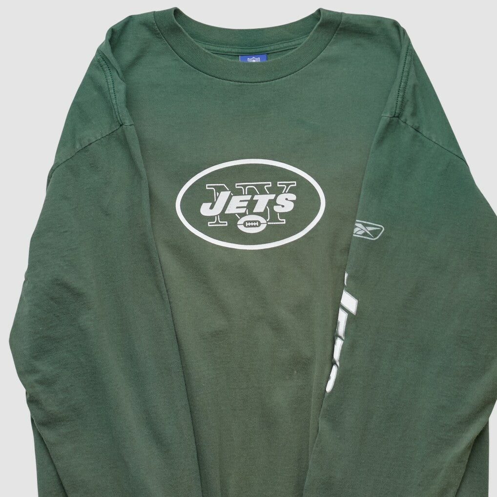 New York Jets Reebok 2000s Long Sleeve T-shirt Green Vintage