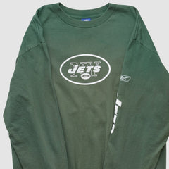 New York Jets Reebok 2000s Long Sleeve T-shirt Green Vintage
