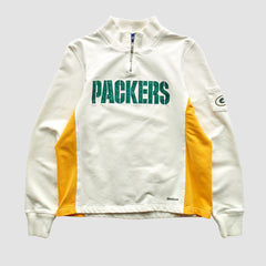 Green Bay Packers Reebok 2000s 1/4 Zip Sweatshirt White Vintage