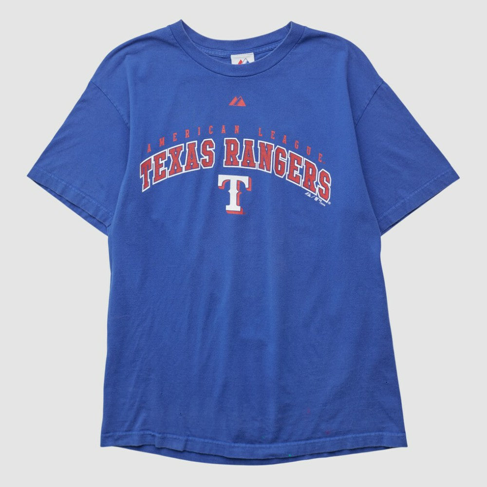 Texas Rangers Majestic 2009 T-shirt - Blue - M by Fanatics Real Vintage T-shirts