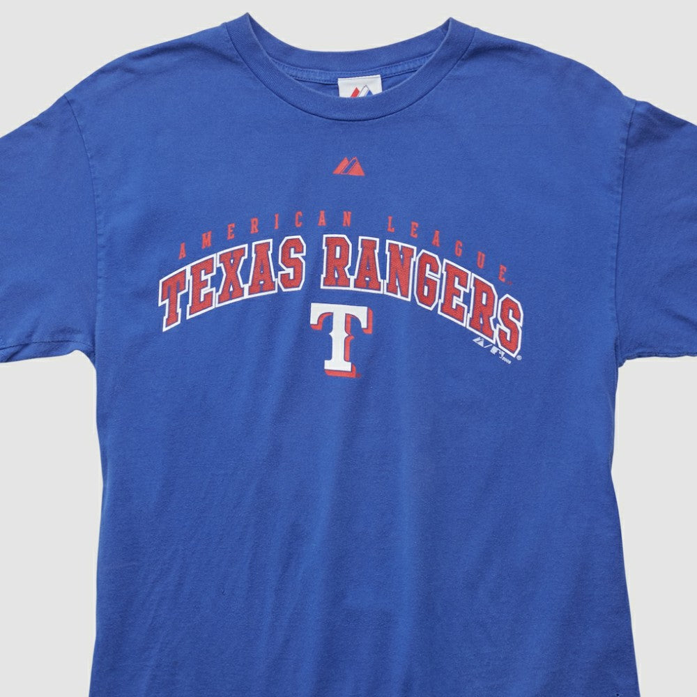 Texas Rangers Majestic 2009 T-shirt - Blue - M by Fanatics Real Vintage T-shirts