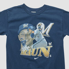 Ryan Braun Nike 2010s T-shirt - Navy - Yth L by Fanatics Real Vintage T-shirts