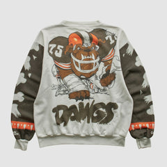 Cleveland Browns Chalk Line 90s Pullover Sweatshirt White Vintage