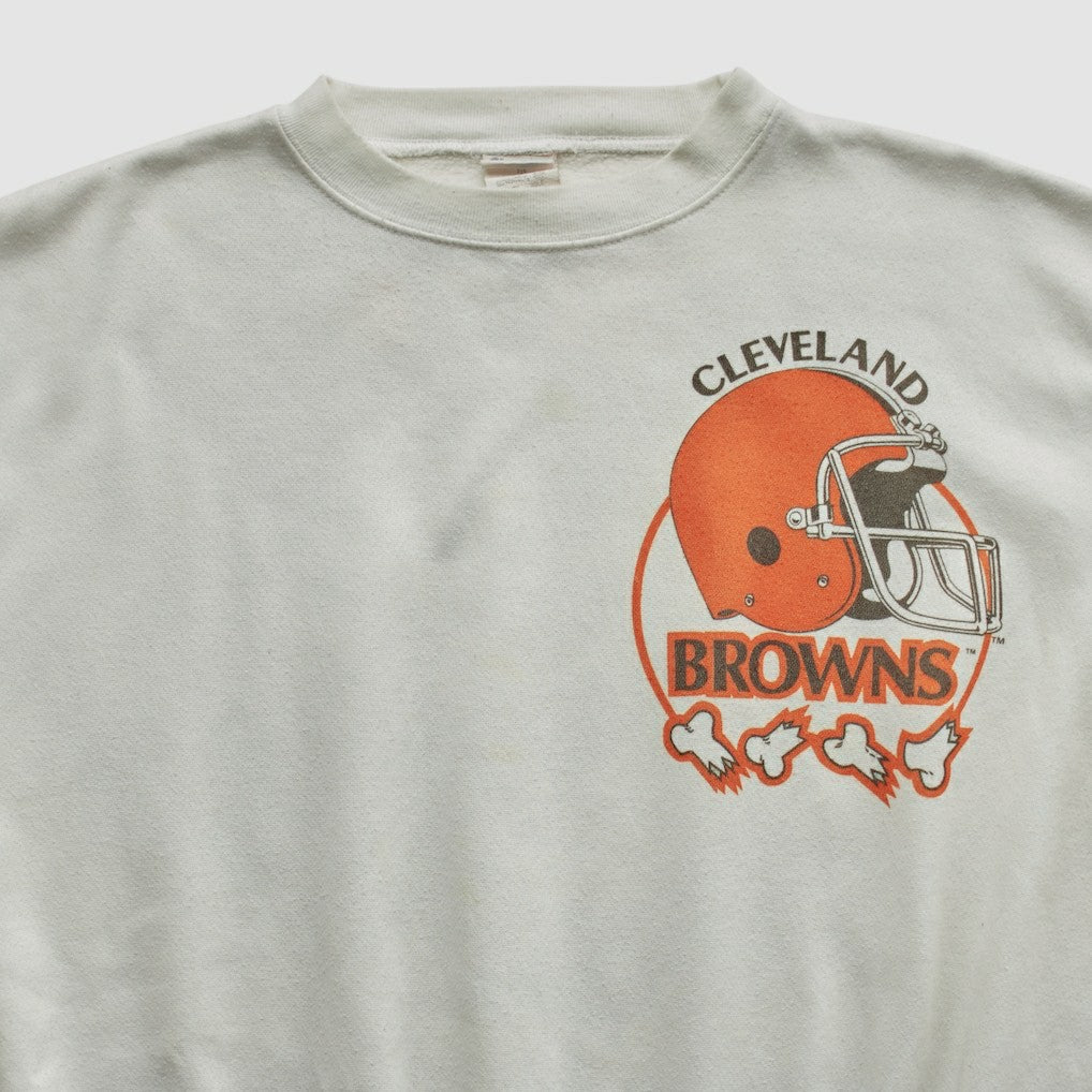 Cleveland Browns Chalk Line 90s Pullover Sweatshirt White Vintage