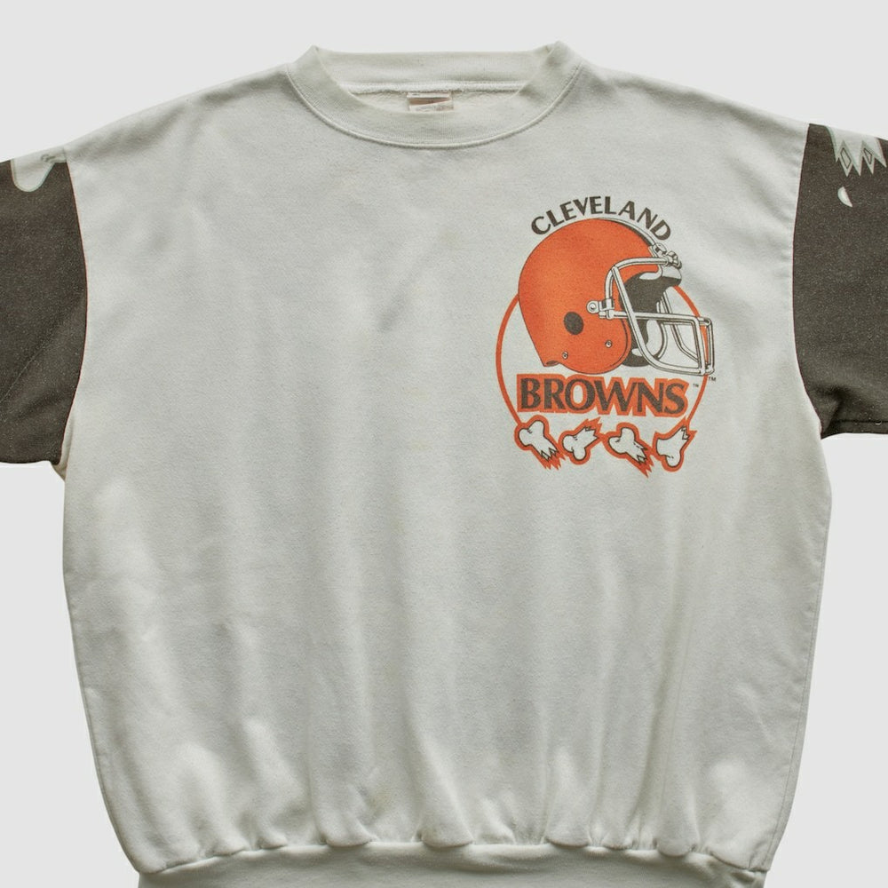 Cleveland Browns Chalk Line 90s Pullover Sweatshirt White Vintage
