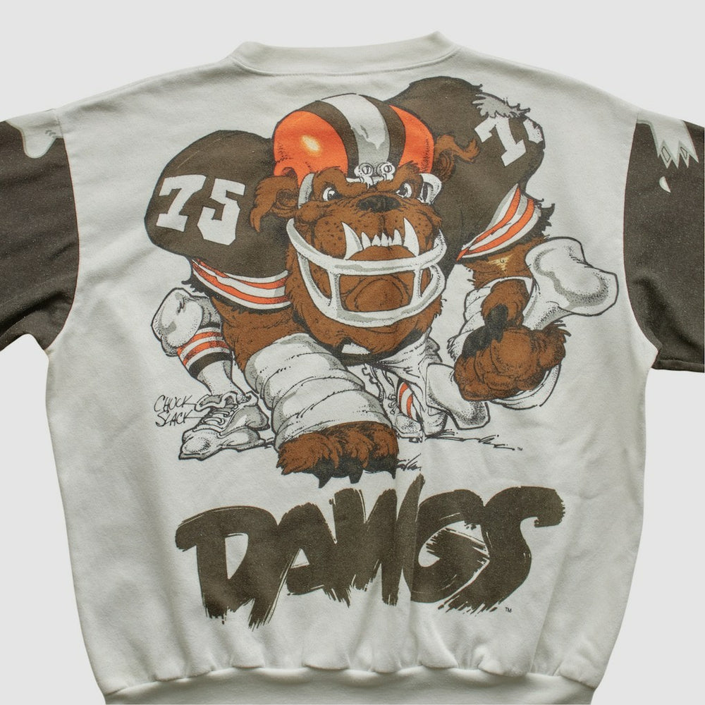 Cleveland Browns Chalk Line 90s Pullover Sweatshirt White Vintage