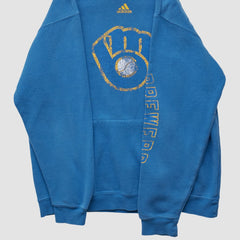 Milwaukee Brewers Adidas 2010s Hooded Pullover Sweatshirt - Blue - XS by Fanatics Real Vintage Pullover