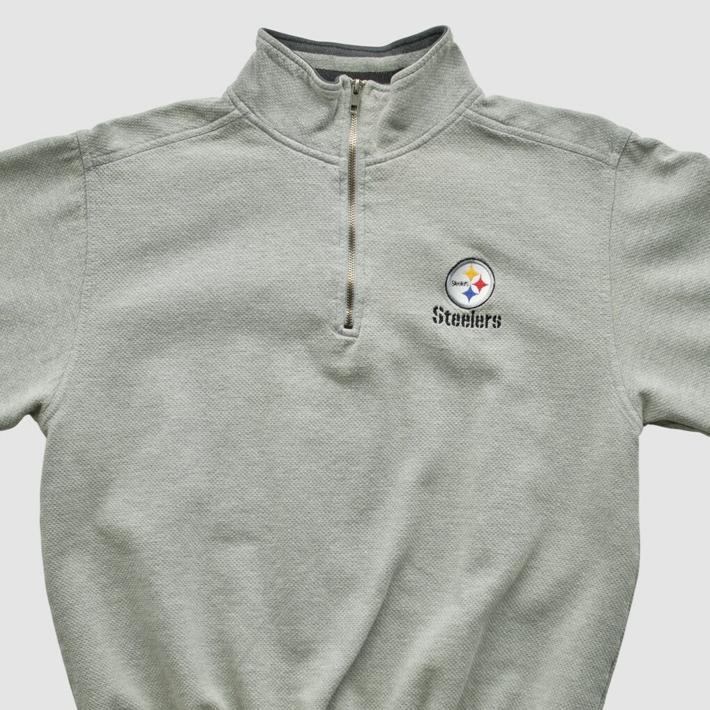 Pittsburgh Steelers Lee Sport 90s 1/4 Zip Sweatshirt Heather Gray Vintage