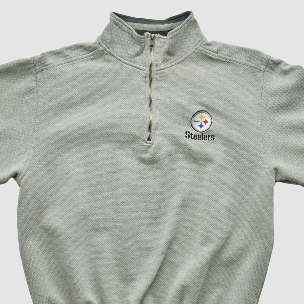 Pittsburgh Steelers Lee Sport 90s 1/4 Zip Sweatshirt Heather Gray Vintage