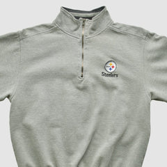 Pittsburgh Steelers Lee Sport 90s 1/4 Zip Sweatshirt Heather Gray Vintage