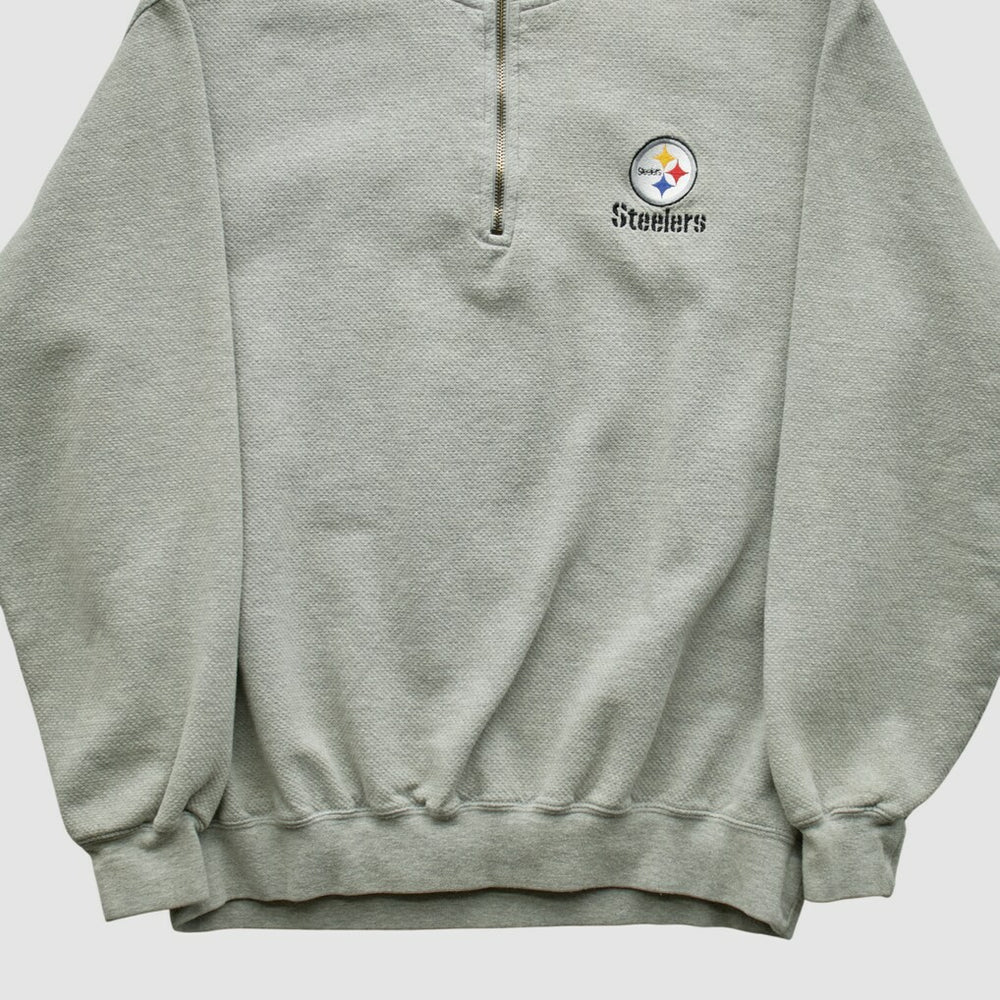 Pittsburgh Steelers Lee Sport 90s 1/4 Zip Sweatshirt Heather Gray Vintage