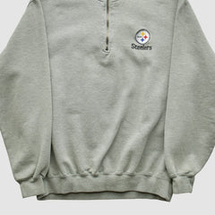Pittsburgh Steelers Lee Sport 90s 1/4 Zip Sweatshirt Heather Gray Vintage
