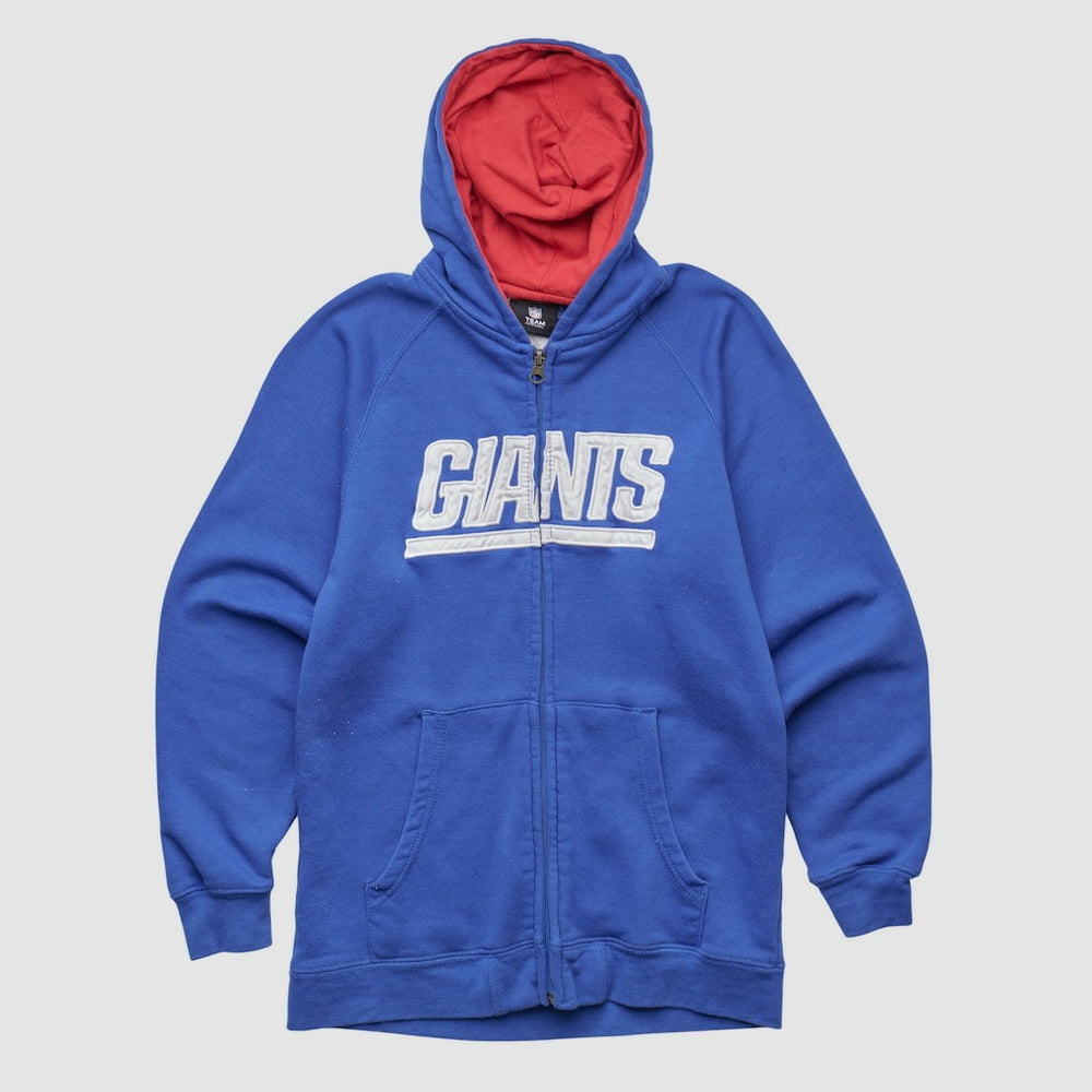 New York Giants NFL 2010s Hooded Full Zip Sweatshirt Blue Vintage