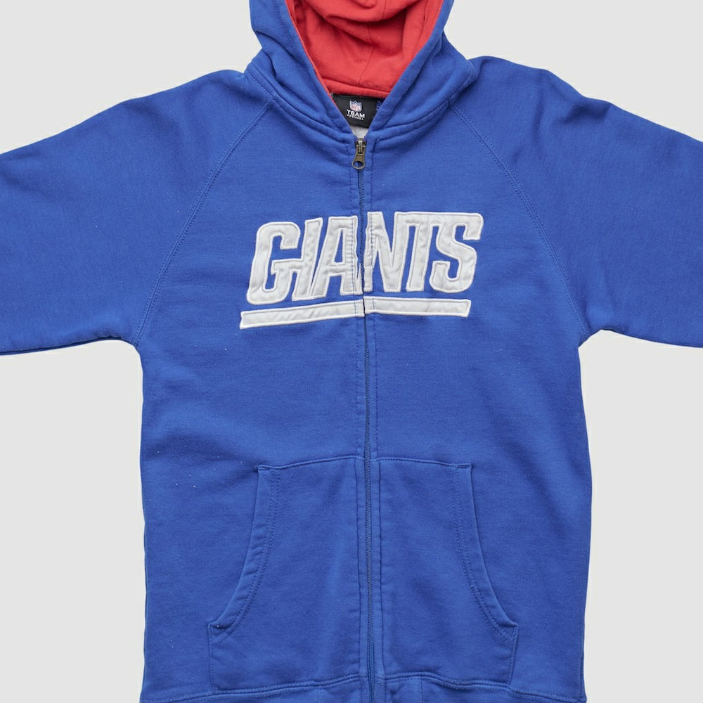 New York Giants NFL 2010s Hooded Full Zip Sweatshirt Blue Vintage