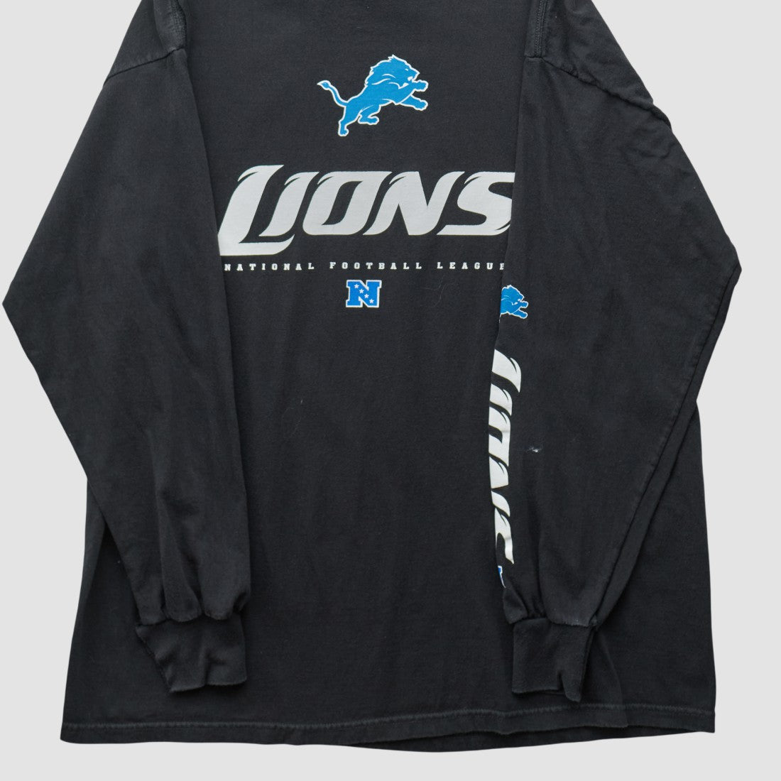 Detroit Lions NFL 2010s Long Sleeve T-shirt Black Vintage