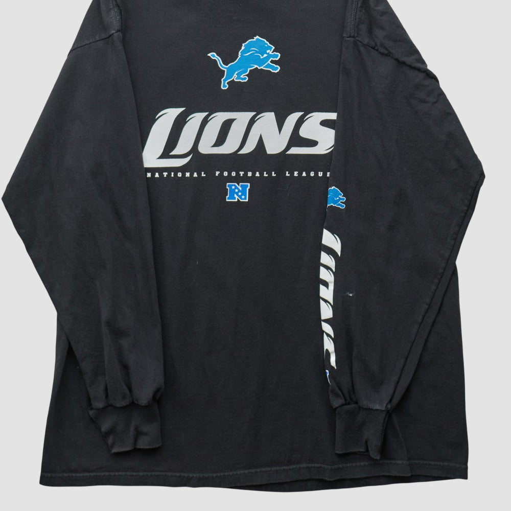 Detroit Lions NFL 2010s Long Sleeve T-shirt Black Vintage