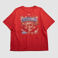 Philadelphia Phillies Majestic 2008 T-shirt - Red - XL by Fanatics Real Vintage T-shirts