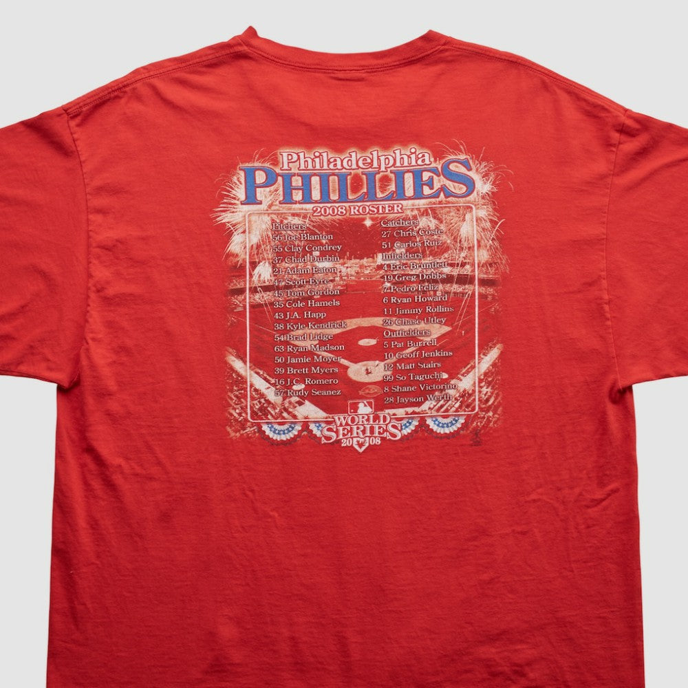 Philadelphia Phillies Majestic 2008 T-shirt - Red - XL by Fanatics Real Vintage T-shirts
