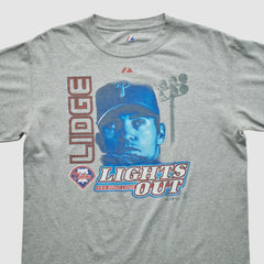 Brad Lidge Majestic 2000s T-shirt - Heather Gray - L by Fanatics Real Vintage T-shirts