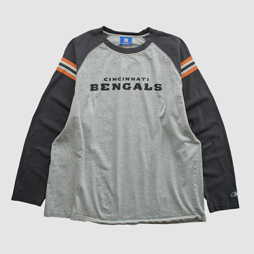 Cincinnati Bengals Reebok 2000s Long Sleeve T-shirt Heather Gray Vintage