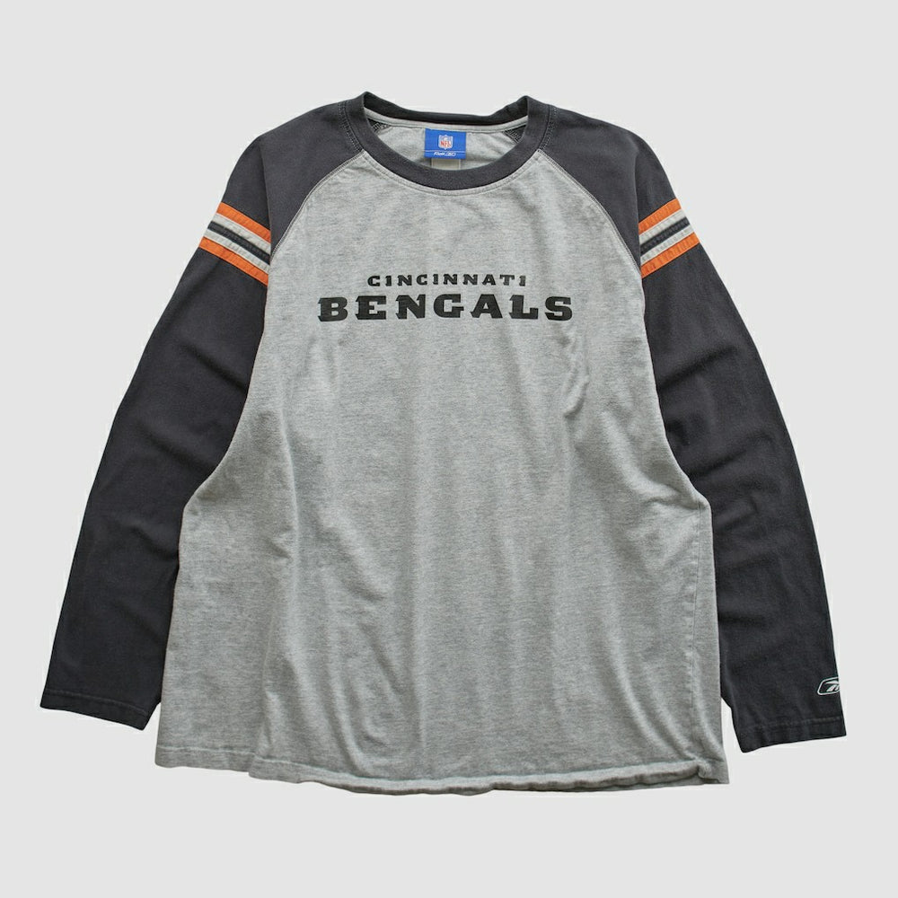 Cincinnati Bengals Reebok 2000s Long Sleeve T-shirt Heather Gray Vintage