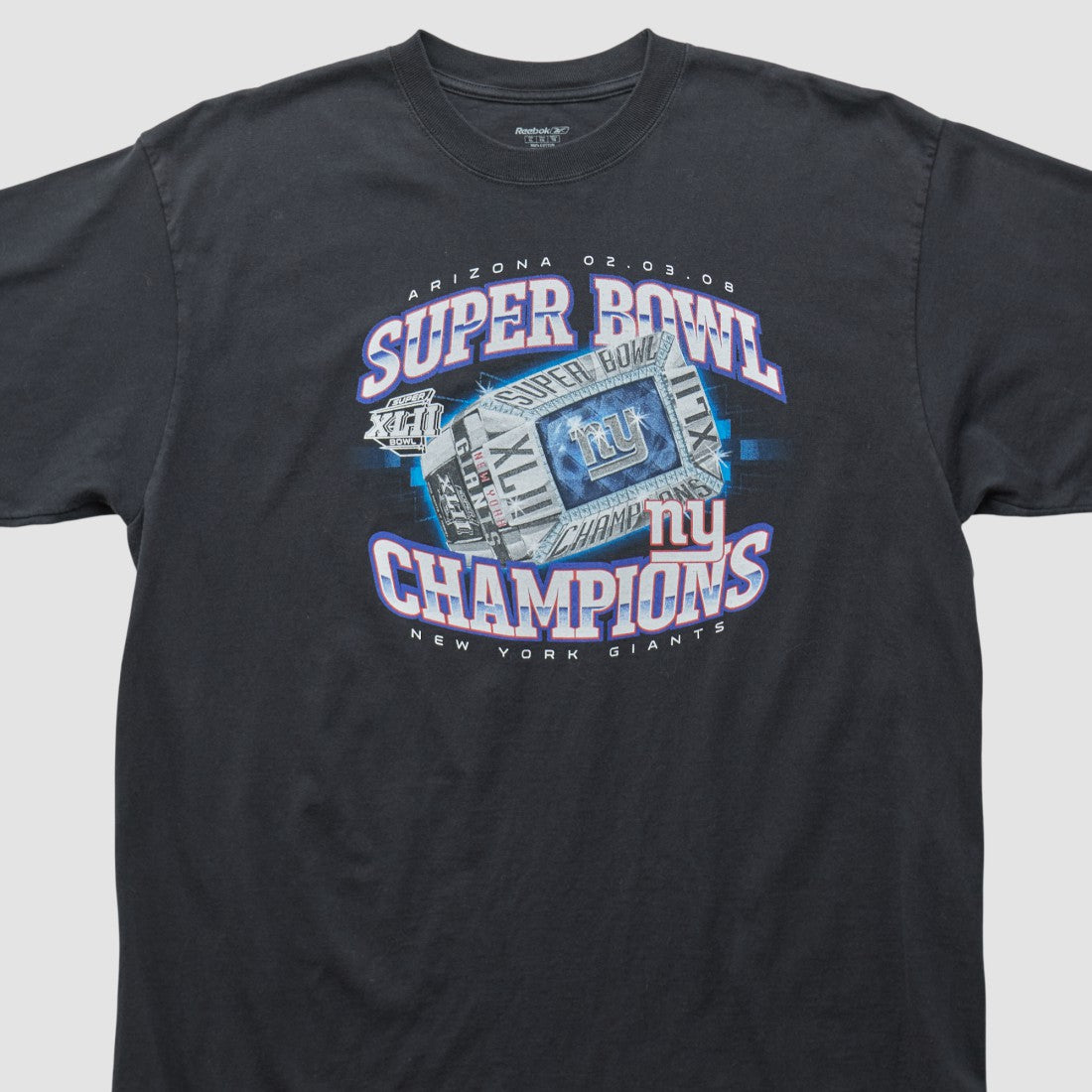 New York Giants Reebok 2008 T-shirt Black Vintage