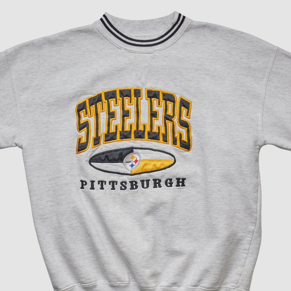 Pittsburgh Steelers LEGENDS 90s Pullover Sweatshirt Heather Gray Vintage