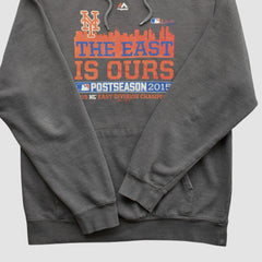 New York Mets Majestic 2015 Hooded Pullover Sweatshirt - Charcoal - XS by Fanatics Real Vintage Pullover